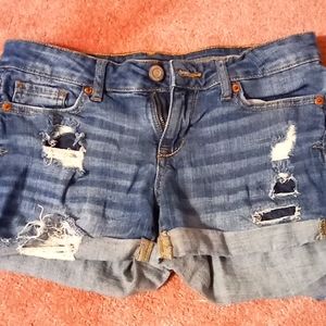 Size 2 Aeropostale dark ripped jean shorts